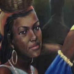 'Young Exuberance' (Detail) Oil on Canvas) - Karl 'Jerry' Craig - Jamaica